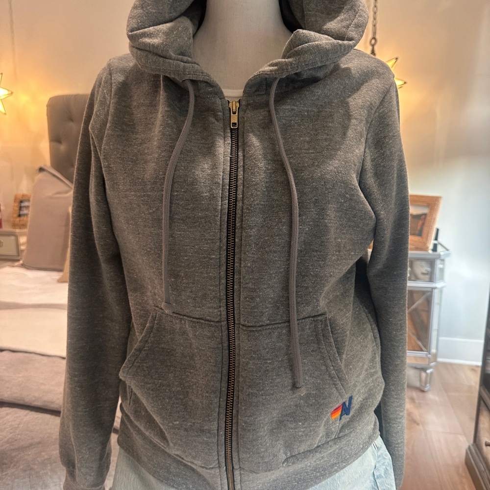 Aviator Nation Gray Zip Up Hoodie